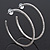 Large Clear Crystal Hoop Earrings In Rhodium Plating - 7.5cm Diameter