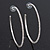Large Clear Crystal Hoop Earrings In Rhodium Plating - 7.5cm Diameter - view 4