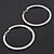 Austrian Crystal Hoop Earrings In Rhodium Plating - 6cm D - view 7