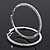 Austrian Crystal Hoop Earrings In Rhodium Plating - 6cm D - view 6