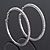 Austrian Crystal Hoop Earrings In Rhodium Plating - 6cm D - view 9