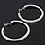 Medium Crystal Hoop Earrings In Rhodium Plated Metal - 4.5cm Diameter - view 6
