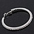 Medium Crystal Hoop Earrings In Rhodium Plated Metal - 4.5cm Diameter - view 8