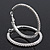 Medium Crystal Hoop Earrings In Rhodium Plated Metal - 4.5cm Diameter - view 2