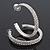 2-Row Clear Crystal Hoop Earrings In Rhodium Plating - 5cm Diameter - view 10
