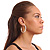 2-Row Clear Crystal Hoop Earrings In Rhodium Plating - 5cm Diameter - view 2