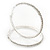 Large Austrian Clear Crystal Hoop Earrings In Rhodium Plating - 6cm Diameter - view 3