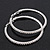 Large Austrian Clear Crystal Hoop Earrings In Rhodium Plating - 6cm Diameter - view 4