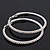 Large Austrian Clear Crystal Hoop Earrings In Rhodium Plating - 6cm Diameter - view 8