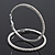 Large Austrian Clear Crystal Hoop Earrings In Rhodium Plating - 6cm Diameter - view 7