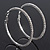 Large Austrian Clear Crystal Hoop Earrings In Rhodium Plating - 6cm Diameter - view 5