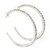 Classic Ice Clear Austiran Crystal Hoop Earrings In Rhodium Plating - 5.5cm D - view 8