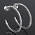 Classic Ice Clear Austiran Crystal Hoop Earrings In Rhodium Plating - 5.5cm D - view 9