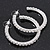 Medium Classic Austrian Crystal Hoop Earrings In Rhodium Plating - 4.5cm D - view 9