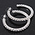 Medium Classic Austrian Crystal Hoop Earrings In Rhodium Plating - 4.5cm D - view 3