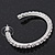 Medium Classic Austrian Crystal Hoop Earrings In Rhodium Plating - 4.5cm D - view 8