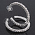 Medium Classic Austrian Crystal Hoop Earrings In Rhodium Plating - 4.5cm D - view 2