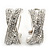 'X' Shape Crystal Creole Earrings In Silver Plating - 23mm Length - view 3