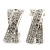 'X' Shape Crystal Creole Earrings In Silver Plating - 23mm Length - view 9