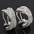 'X' Shape Crystal Creole Earrings In Silver Plating - 23mm Length - view 10