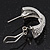 'X' Shape Crystal Creole Earrings In Silver Plating - 23mm Length - view 5