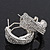 'X' Shape Crystal Creole Earrings In Silver Plating - 23mm Length - view 4