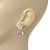 'X' Shape Crystal Creole Earrings In Silver Plating - 23mm Length - view 6
