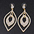 Exquisite Bridal Swarovski Clear Drop Earrings In Gold Plating - 7cm Length