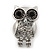 Funky Crystal 'Owl' Stud Earrings In Silver Plating - 22mm Length - view 5
