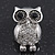 Funky Crystal 'Owl' Stud Earrings In Silver Plating - 22mm Length - view 3