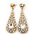 Gold Plated Clear CZ Teardrop Earrings - 6.5cm Length - view 4