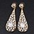 Gold Plated Clear CZ Teardrop Earrings - 6.5cm Length