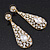 Gold Plated Clear CZ Teardrop Earrings - 6.5cm Length - view 6