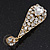 Gold Plated Clear CZ Teardrop Earrings - 6.5cm Length - view 3