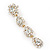 Long Bridal Crystal Floral Drop Earrings - 8.5cm Length - view 3