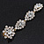 Long Bridal Crystal Floral Drop Earrings - 8.5cm Length - view 8