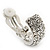C-Shape Crystal Clip-on Earrings In Rhodium Plating - 2cm Length - view 2