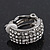 C-Shape Crystal Clip-on Earrings In Rhodium Plating - 2cm Length - view 7