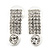Clear Crystal 'I' Shape Stud Earrings In Silver Plating - 2.5cm Length - view 8