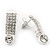 Clear Crystal 'I' Shape Stud Earrings In Silver Plating - 2.5cm Length - view 3