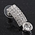 Clear Crystal 'I' Shape Stud Earrings In Silver Plating - 2.5cm Length - view 6