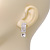 Clear Crystal 'I' Shape Stud Earrings In Silver Plating - 2.5cm Length - view 2