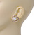 Gold Plated Diamante Faux Pearl Flower Stud Earrings - 2cm Diameter - view 3