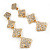 Bridal Ice Clear Crystal Cascade Drop Earrings In Gold Plating - 7cm Length - view 6