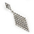 Clear Crystal Diamond Shape Drop Earrings In Rhodium Plating - 6.5cm Length - view 9