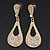 Bridal Diamante Open-Cut Teardrop Earrings In Gold Plating - 6.5cm Length - view 5