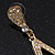 Bridal Diamante Open-Cut Teardrop Earrings In Gold Plating - 6.5cm Length - view 6