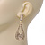 Bridal Diamante Open-Cut Teardrop Earrings In Gold Plating - 6.5cm Length - view 4