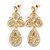 Stunning Crystal Filigree Drop Earring In Gold Plating - 6.5cm Length - view 5