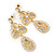 Stunning Crystal Filigree Drop Earring In Gold Plating - 6.5cm Length - view 10